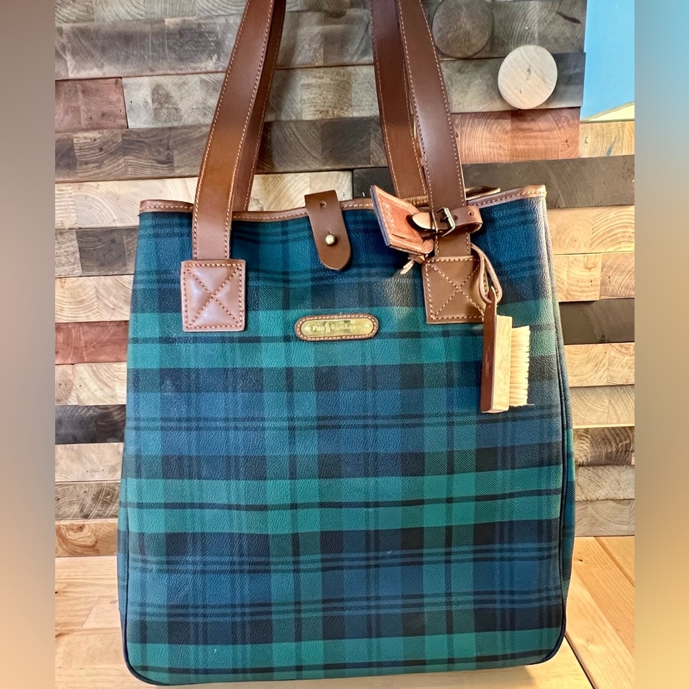 Vintage Polo by Ralph Lauren Tartan Blackwatch Carry-All tote, new